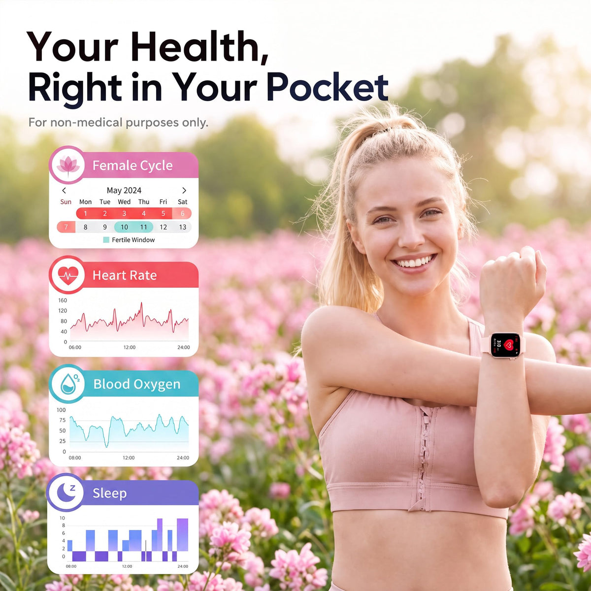 Smart Watch for Women, Bluetooth Answer/Make Calls, 1.83"HD Screen, 2 Bands