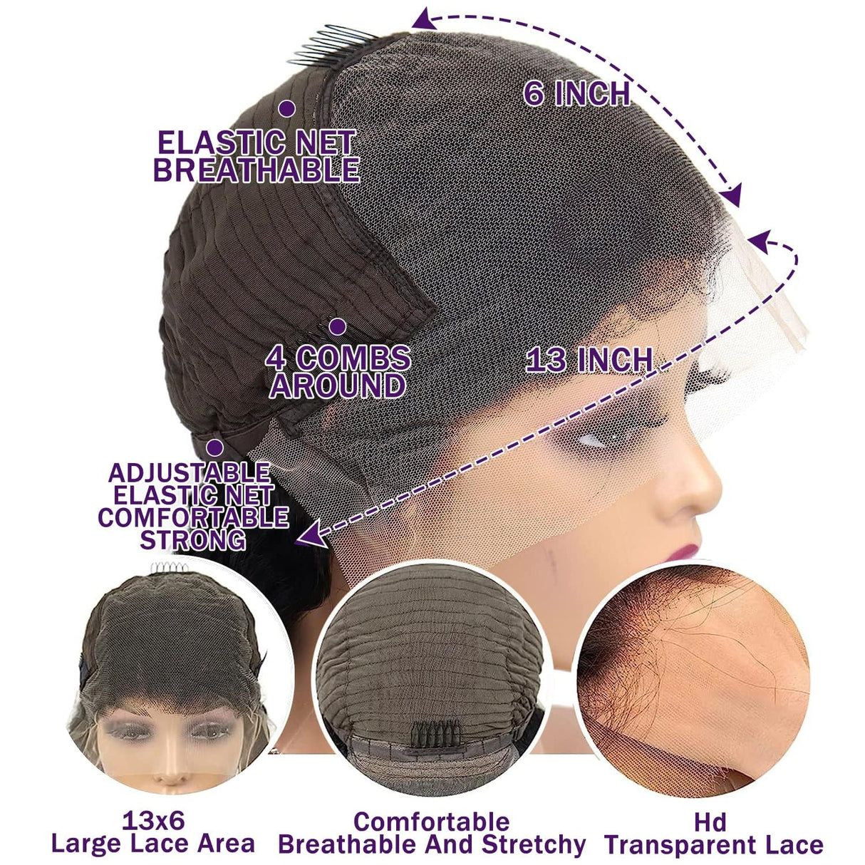 Bestdilin Curly Lace Front Wigs Human Hair 13x6 Kinky Curly HD Transparent Lace Frontal Wig for Women Short Curly Wigs Pre Plucked With Baby Hair 220% Density Glueless Hair Curly Wigs (16 Inch)