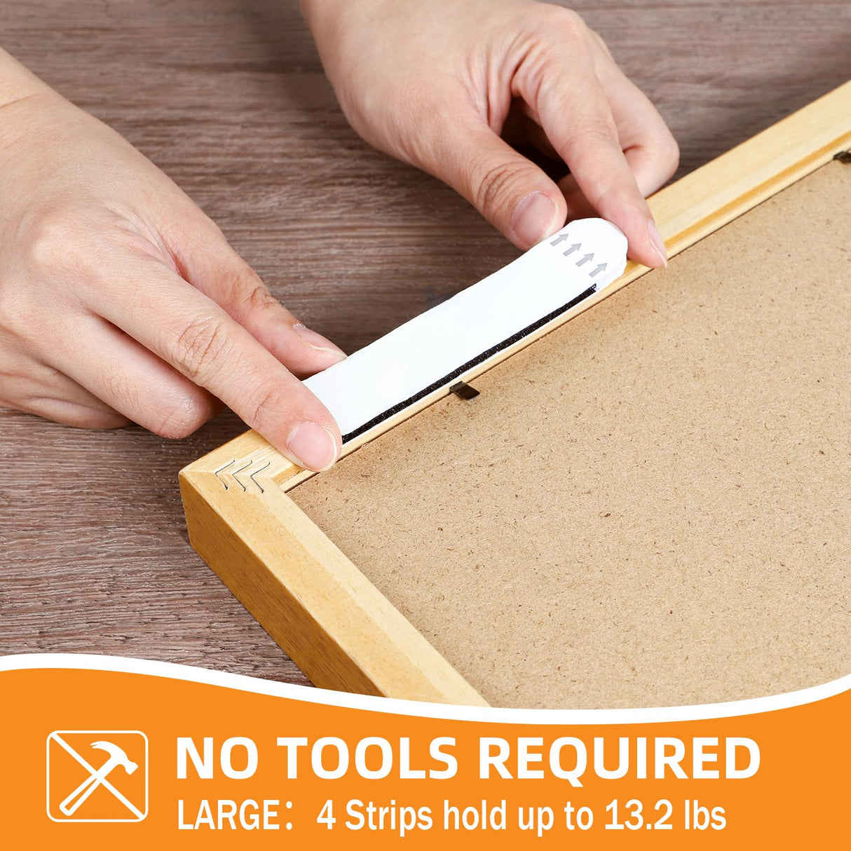 SummerBrite XL Picture Hanging Strips Heavy Duty, 80 Strips Damage Free Removal Picture Hangers for Wall, Sticky Hook & Loop Adhesive Strips for Poster/Picture/Home/Office, 40 Pairs/X-Large, Black