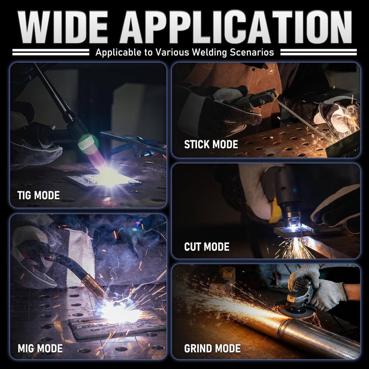 YESWELDER Large View Auto Darkening Welding Helmet, Blue Light Blocking, 1/1/1/1 True Color Solar Powered Welder Hood Mask with 4 Arc Sensors, Wide Shade 3/5-9/9-13 for TIG MIG ARC Cut and Grind