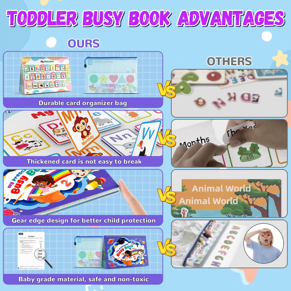 Busy Book for Toddlers 3+, Preschool Learning Activities with 30 Themes Prek Preschool Workbooks, Montessori Educational Learning Toys Activity Books for Christmas Birthdays Gifts Boys Girls