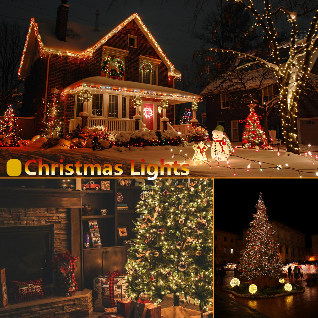 2PK 240LED 95FT Solar Christmas String Lights Outdoor Waterproof | Solar Christmas Tree Lights With 8 Lighting Modes Solar Light Outdoor For Xmas Party Garden Tree Christmas Decorations (Warm White)