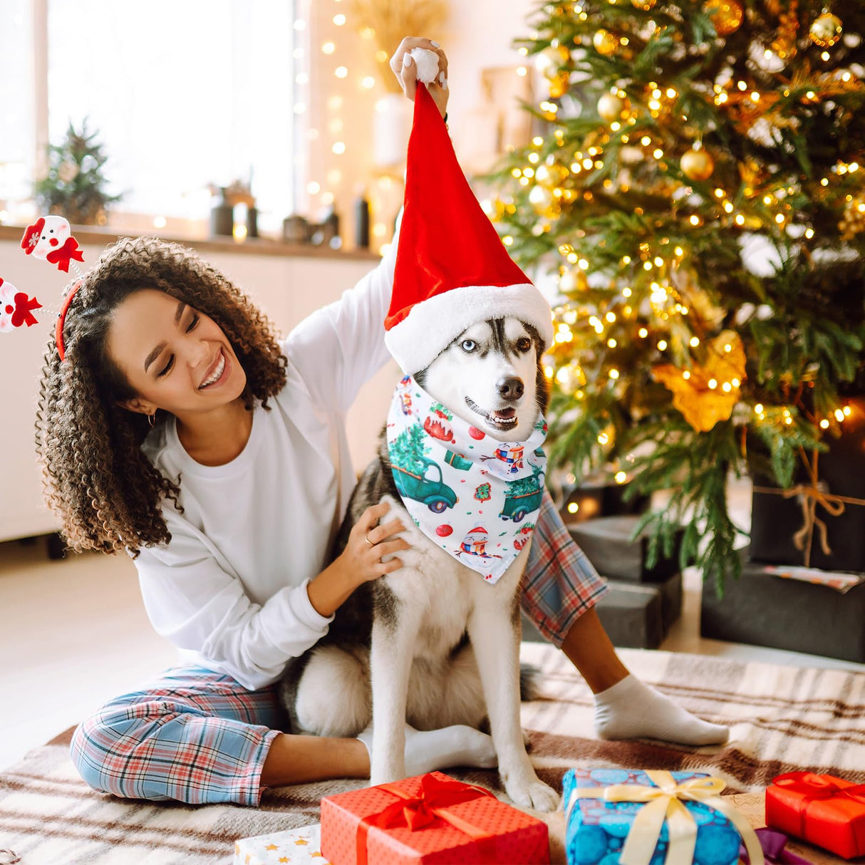 Abbylike 50 Pcs Christmas Dog Bandanas Bulk Xmas Bandanas for Dogs Triangle Kerchief Bibs Scarf Set for Pet Xmas Costume Photo Props Accessories Pet Shops Grooming, 25 Styles (25.6 x 17.7 x 17.7)