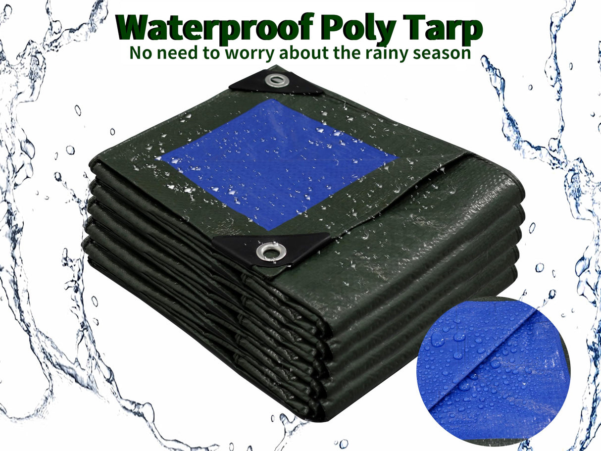 TARPAL 100x100 Feet Green Tarp Waterproof Multipurpose Protective Cover All Purpose Outdoor Poly Tarps Cover for Swimming Pool, Roof Waterproofing,Boat, car, Camping, firewood,Outdoor Furniture,etc