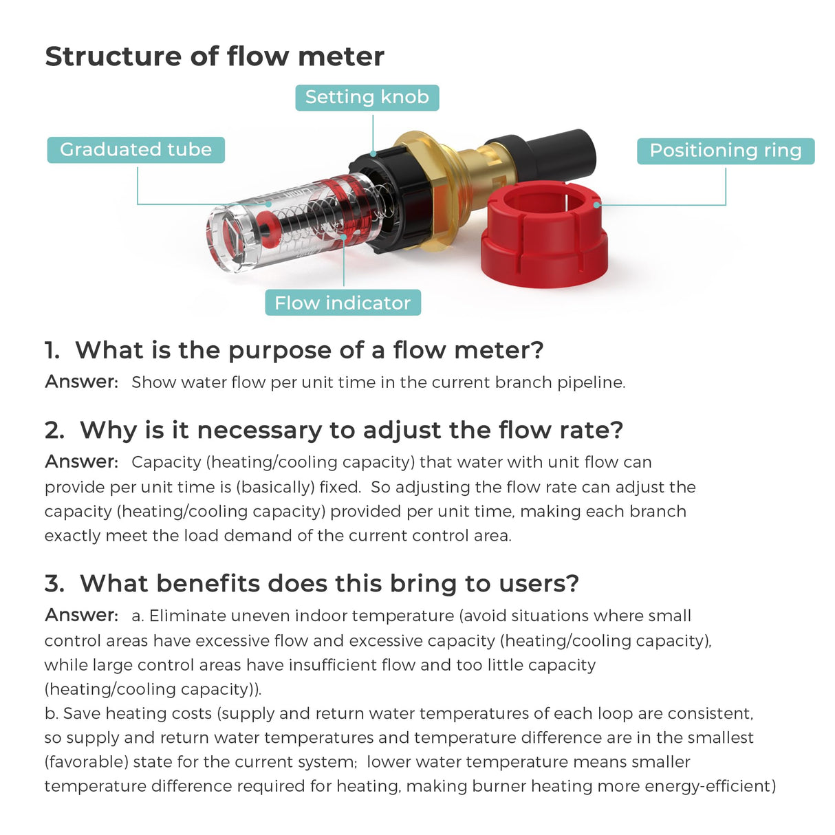 Vancoco 3-Port Stainless Steel Manifold Set, with Flow Meter, Auto Air Vent and 1" Ball Valves, Complete Underfloor Heating Kit