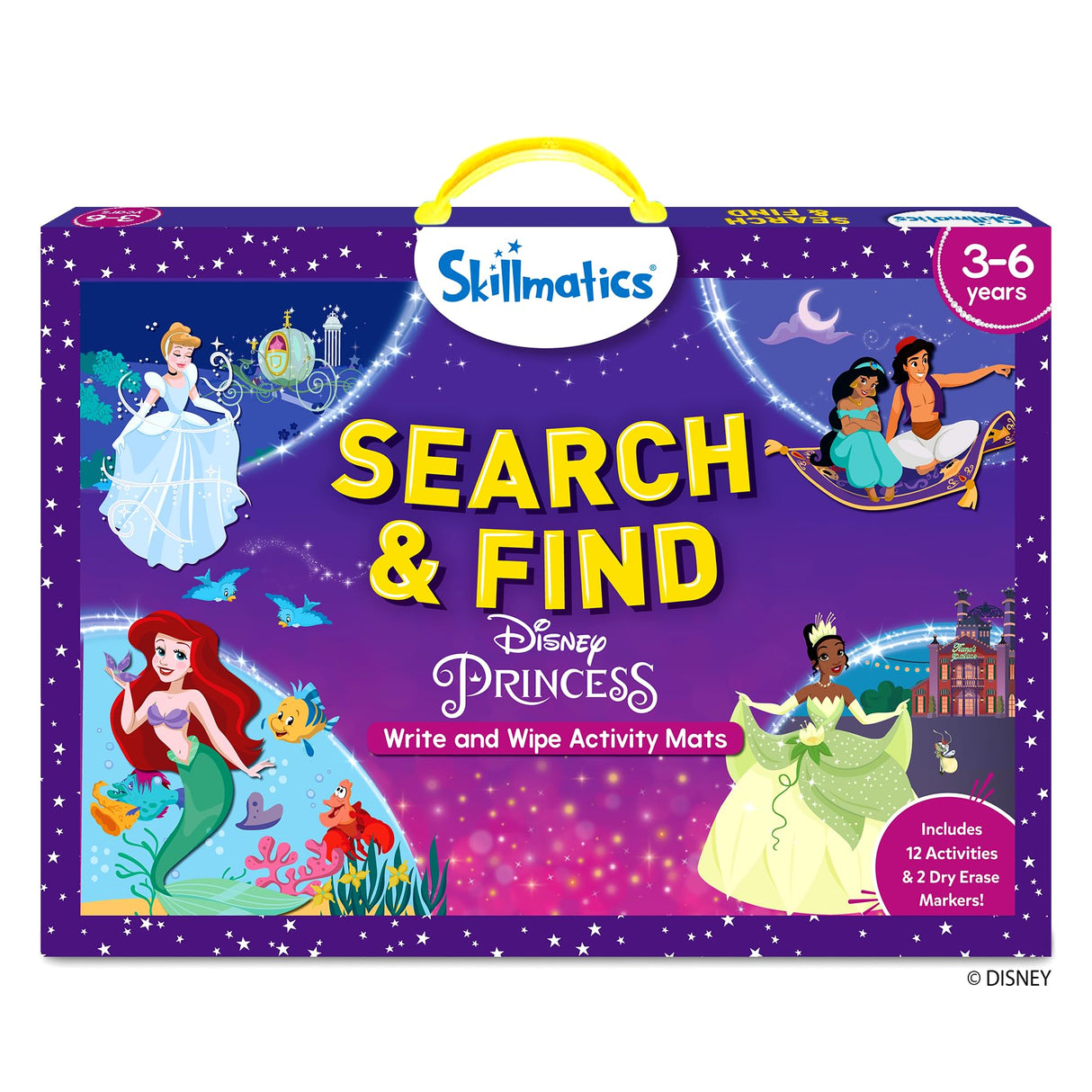Skillmatics Search and Find Disney Princess Educational Game - Reusable Preschool Learning Activities, Christmas Toys, Art & Crafts, Gifts for Toddlers & Kids of Ages 3, 4, 5, 6