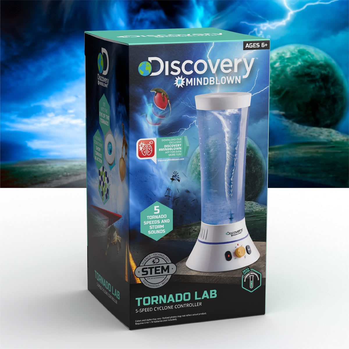 Discovery™ Tornado Lab, 5-Speed Cyclone Controller, Educational Learning Activity Kit, Fun and Exciting Toy, STEM Experiment Set for Boys, Girls, Kids Ages 6+