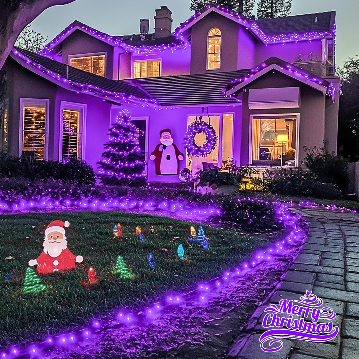 JMEXSUSS 200 LED 66ft Purple Halloween Lights, Connectable Halloween String Lights Plug in, 8 Modes Outdoor Christmas Tree Light for Patio Party Indoor Christmas Ceiling Room Decor