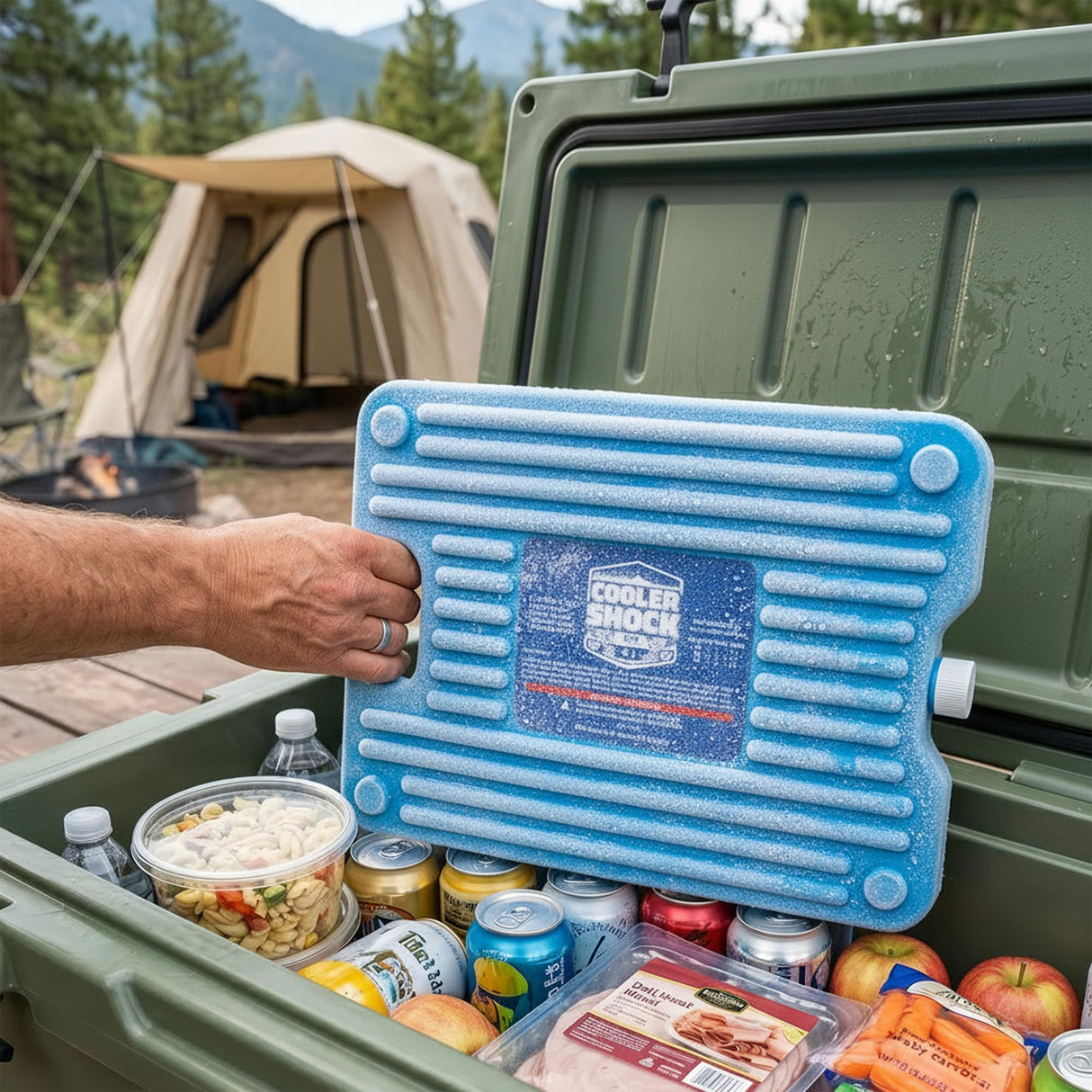 Cooler Shock Ice Packs for Cooler - 3 Reusable, Long Lasting, Cold Freezer Packs for Coolers, Lunch Bags & Totes to Keep Food Fresh - Clear