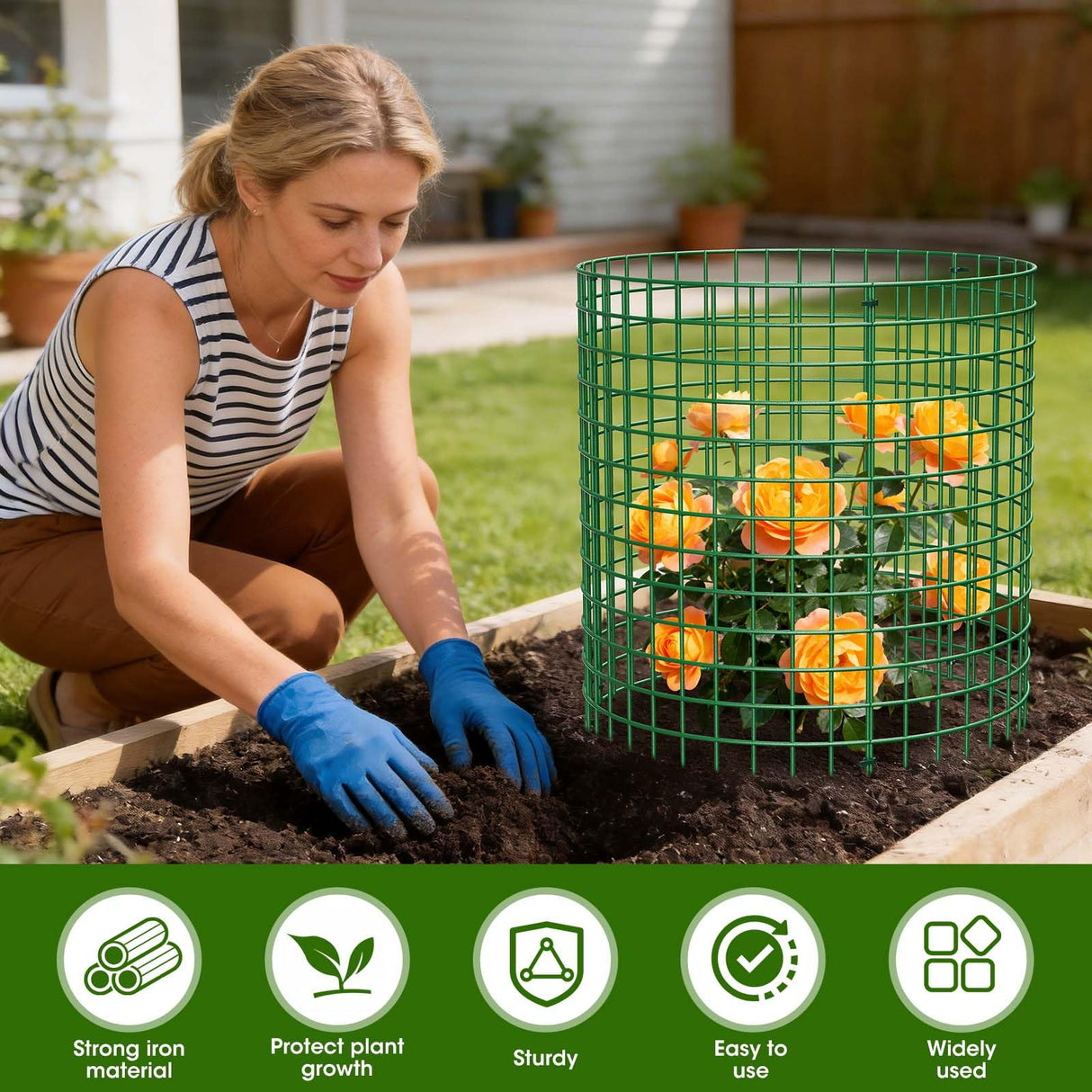 10 Pack Plant Protectors from Animals | 30PCS 13"x13" Metal Wire Mesh Garden Plant Cages for Gardening Supplies | Chicken Wire Cloche Plant Protectors for Rabbits Chickens Ducks