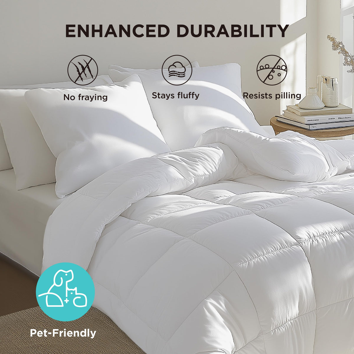 Bedsure Comforter Duvet Insert, Quilted Bedding Blanket, OEKO-TEX