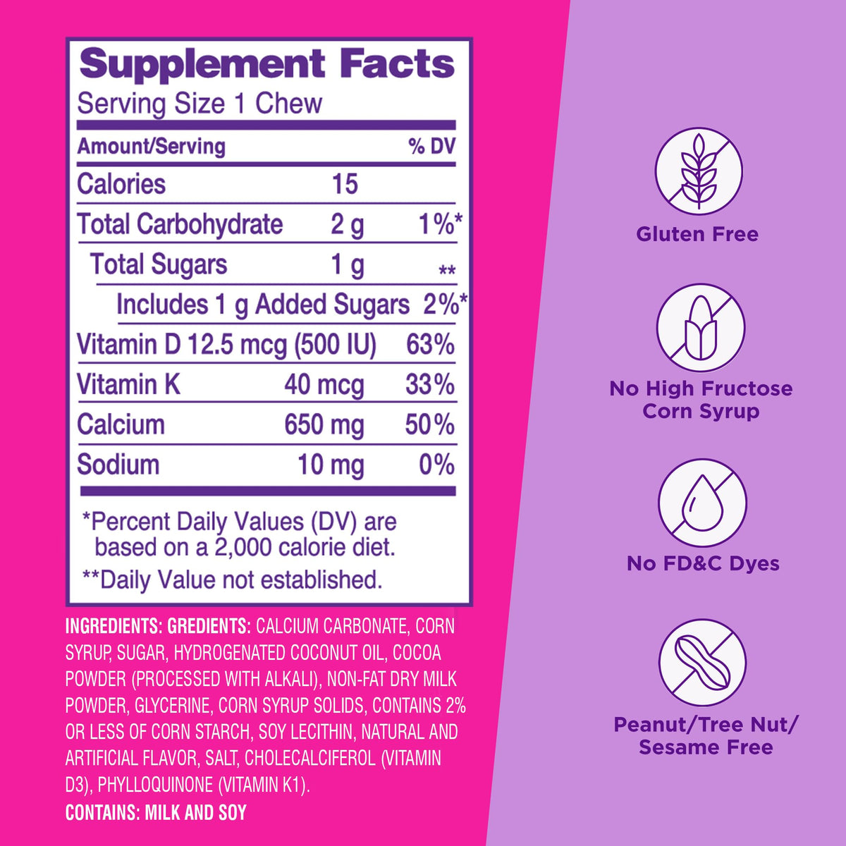 Viactiv Calcium + Vitamin D Supplement Soft, 180 Count, Milk Chocolate