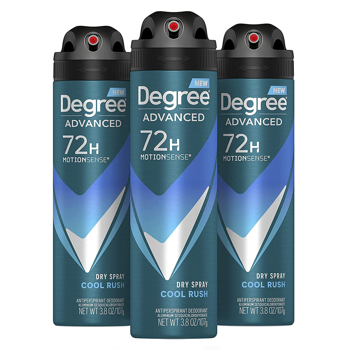 Degree Antiperspirant Deodorant Dry Spray Cool Rush 3.8 oz 3 Count
