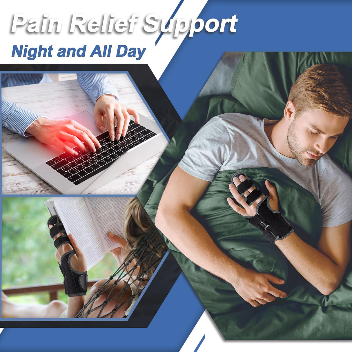 TISMOD Trigger Finger Splint: Support the Middle, Index, little or Ring Finger, Hand Splint Brace-Treating Hand Fractures, Arthritis, Mallet Finger or Metacarpal Fractures (Right Hand)