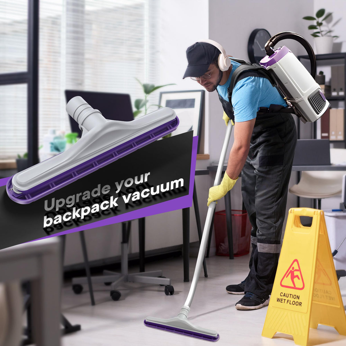 HappyAlley Replacement Floor Tool Compatible with ProTeam 101446 E-Z Glide Backpack Vacuum,Compatible with Hoover C2401, 14" Multi-Surface Brush for Commercial Cleaner (1 Pack,Nylon Brush)