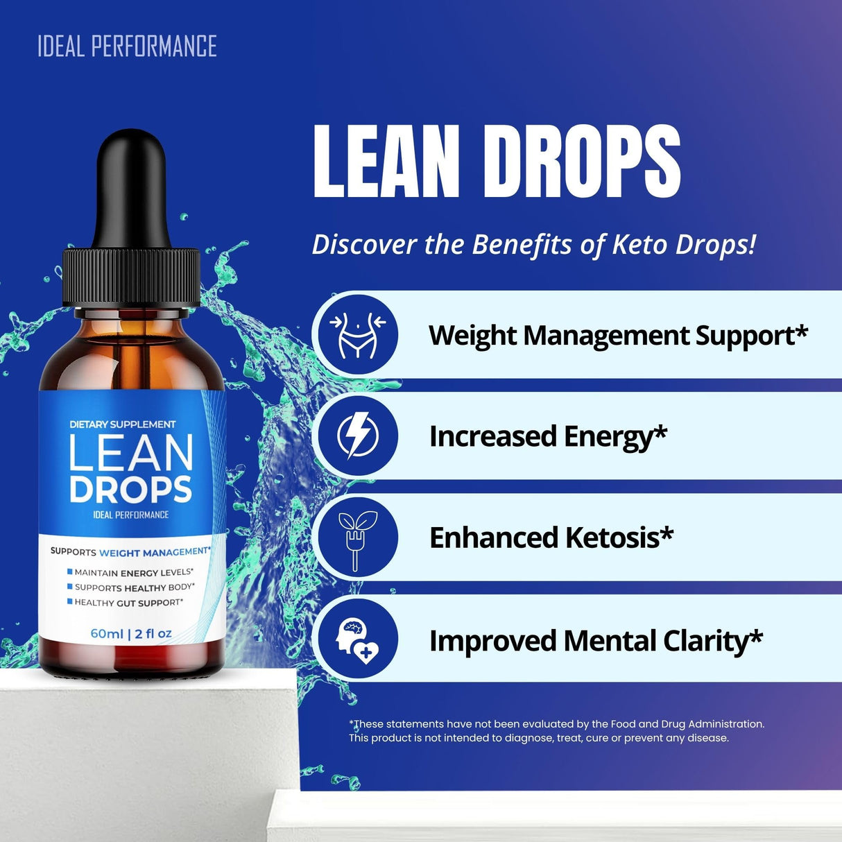 Lean Drops, Official Lean Droppers Supplement - Maximum Strength, All Natural Keto Liquid Formula to Sustain Active Lifestyle & Fitness Goals, Premium Lean Drops Advanced Reviews (2 Pack)