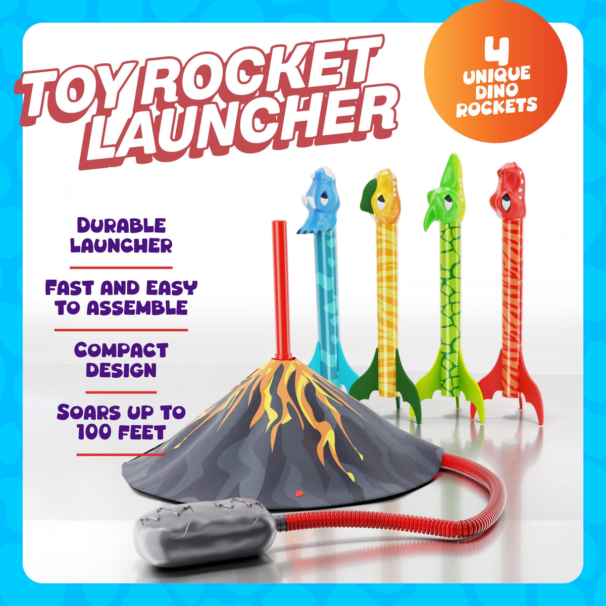 Dinosaur Toy Rocket Launcher for Kids - Birthday Toys for Kids 3-5 5-7 4-6