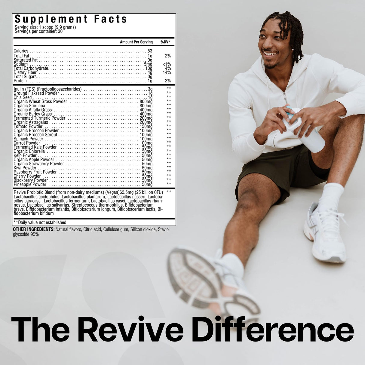 Revive MD Daily Green Powder Superfood (Fresh Berry) - Supergreens Powder to Support Energy Levels - Green Juice That Improves Fiber Intake - Vegetable Supports Digestion and Gut Health