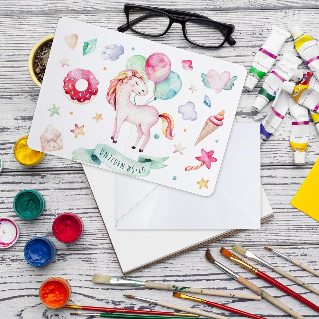 Sabary 100 Pcs Blank Watercolor Cards with Envelopes Set 140lb/300 Gsm Cotton Heavyweight Foldable Greeting Paper Card for Christmas Painting Invitation Note Birthday Wedding(White,5 x 7 Inch)