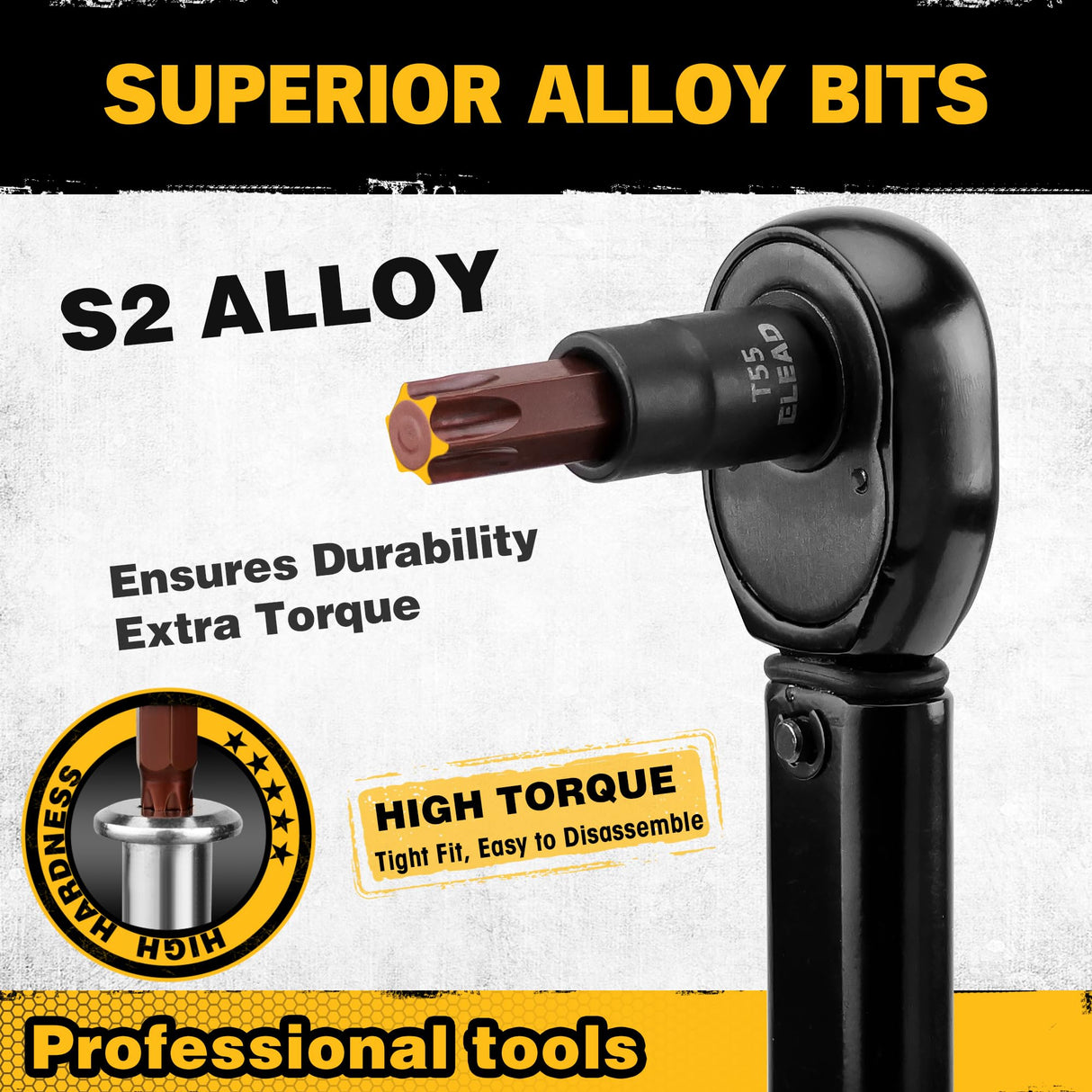 31-Piece Torx Bit Socket Set: 14 Star Bits T8-T70 & 13 E-Torx Sockets E4-E24, Premium CR-V & S2 Alloy Steel, High Torque Laser Marked for Automotive Mechanic