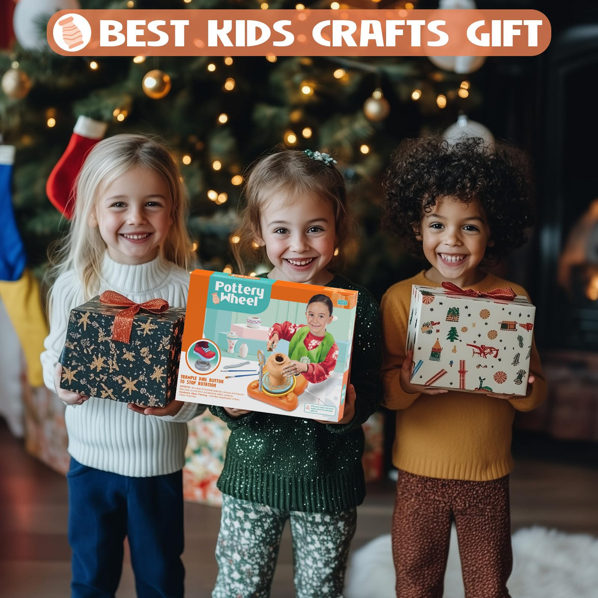 Aujazyble Pottery Wheel for Kids - Complete Pottery Painting Kit Art Supplies Arts and Crafts for Girls Boy Kids Toy, Birthday Halloween Christmas Gift for Kids Ages 6 7 8 9 10 11 12+, (Dog)