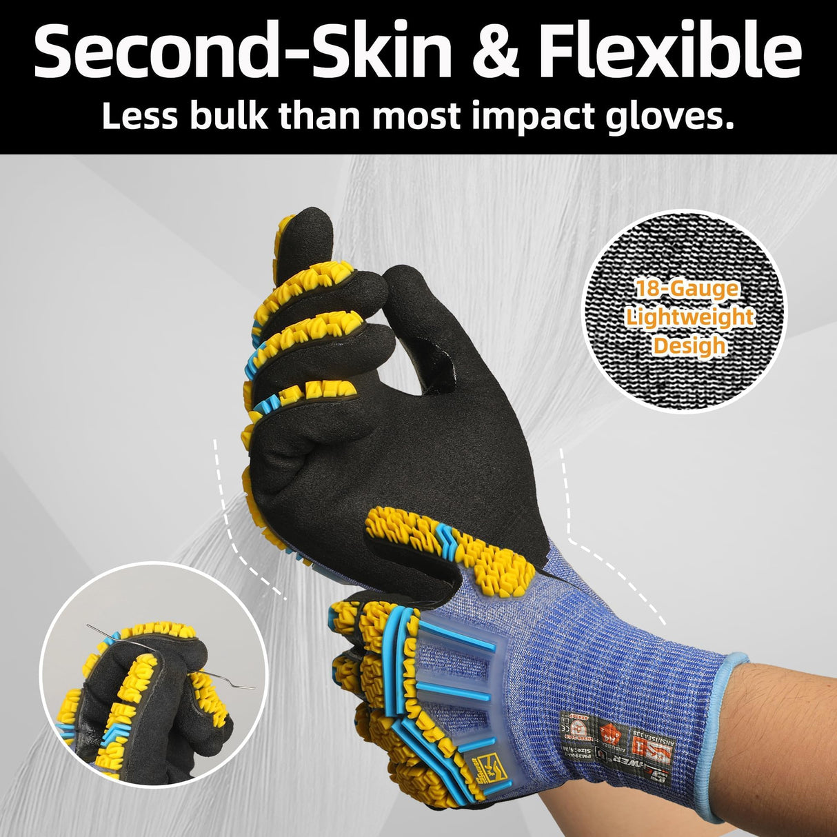 Schwer PRO-SKIN Impact Gloves with ANSI A4 Cut Reistant Protection, Flexible and Comfortable Work Gloves with Grip,Touchscreen, Used for Oil and Gas E&P,Mechanic, Construction, XL, PM3900-T