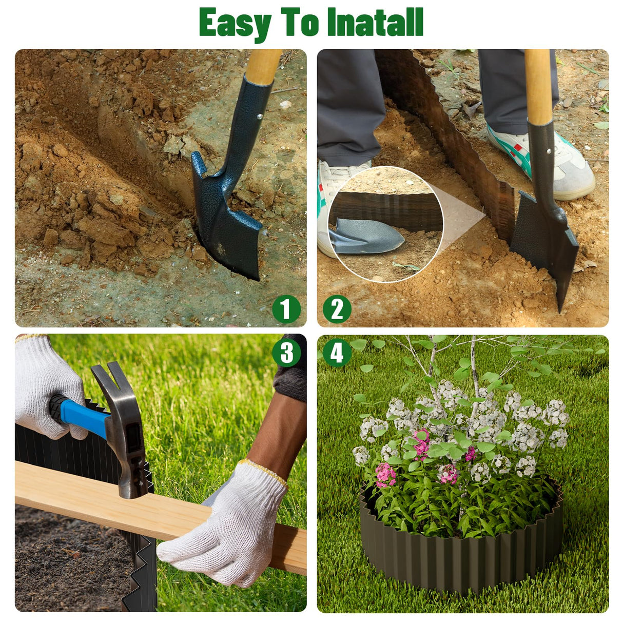 SnugNiture Corrugated Metal Garden Edging,6" x 40' Sturdy Lawn Edging Border,Landscape Edging Border for Lawn, Flower Bed,Garden and Yard
