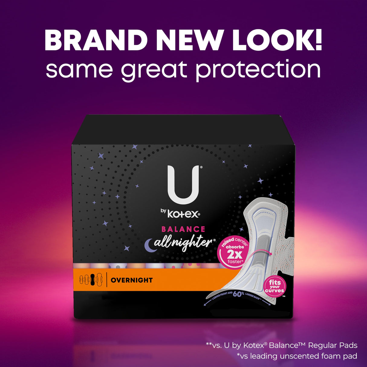 U by Kotex Balance Ultra Thin Overnight Pads with Wings, 78 Count (6 Packs of 13) (Packaging May Vary)