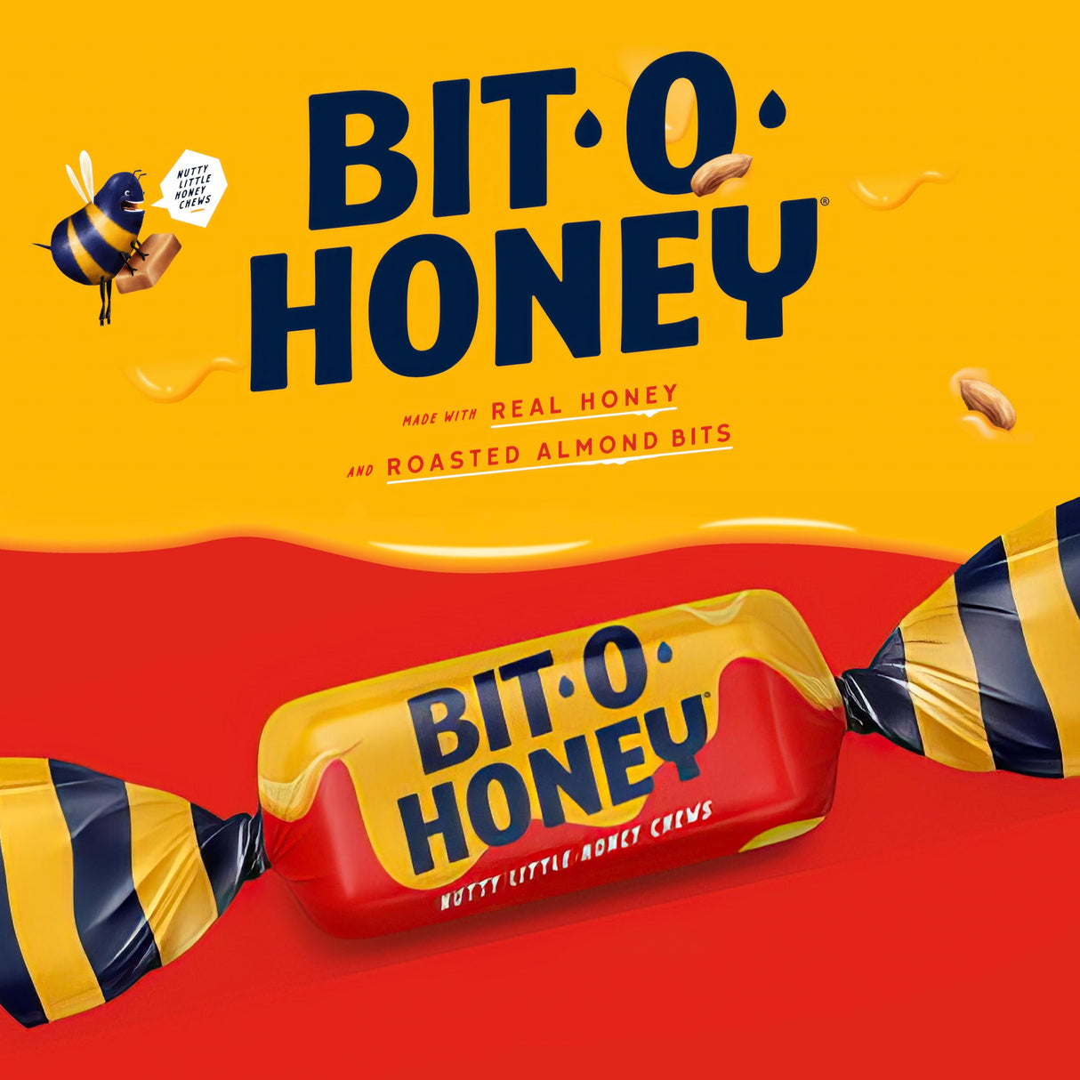 Bit O Honey Candy - 5 Pounds - Approx 440 Traditional Christmas Candy - Bulk Candy Individually Wrapped - Classic Candy - Chewy Candy - Perfect Holiday Candy - Honey Candy for Festive Season