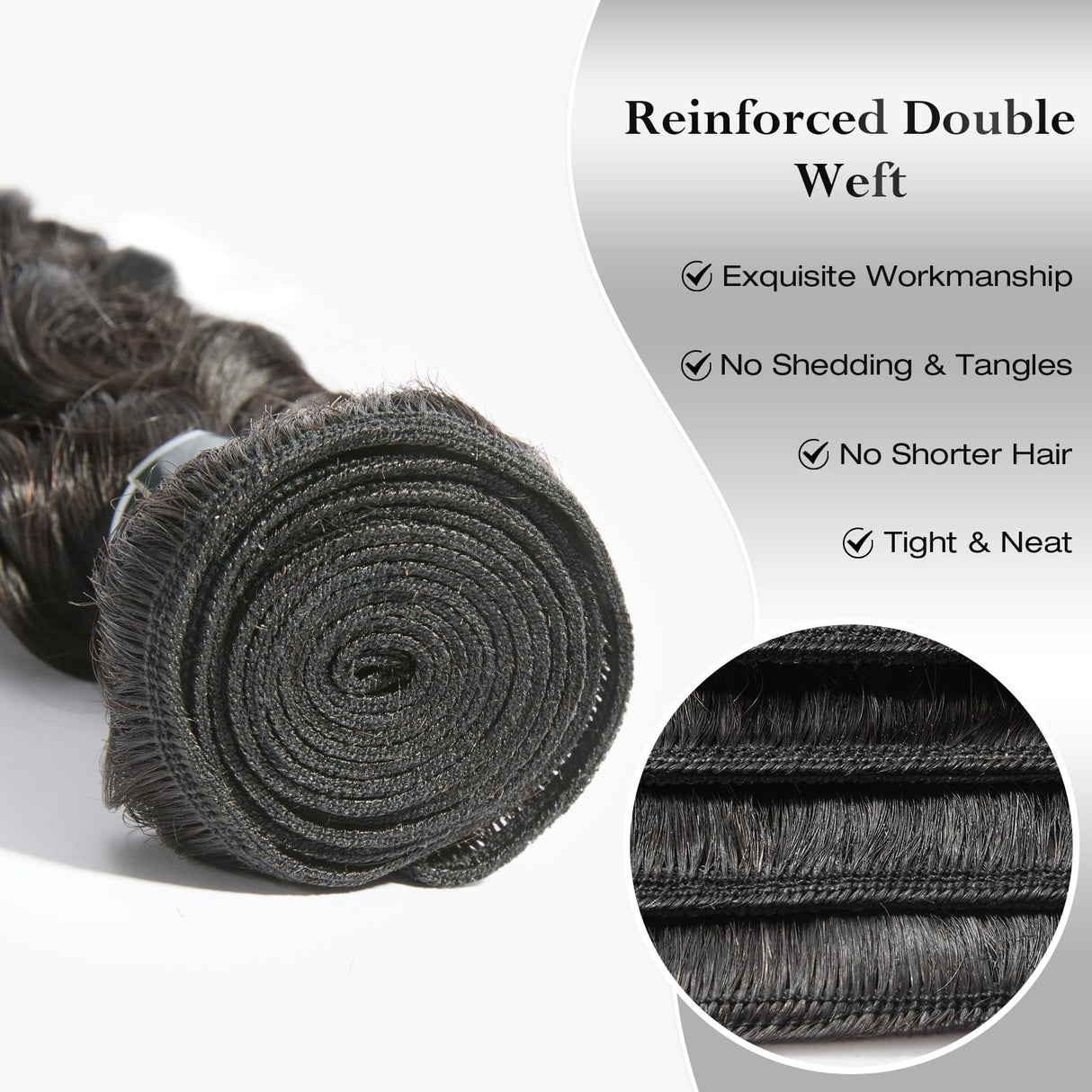 ASHINE Human Hair Bundles Deep Wave Unprocessed Cambodian Raw Hair 16 18 20 Inch, Flip Over Quick Weave Wet and Wave Bundles for Women Natural Black