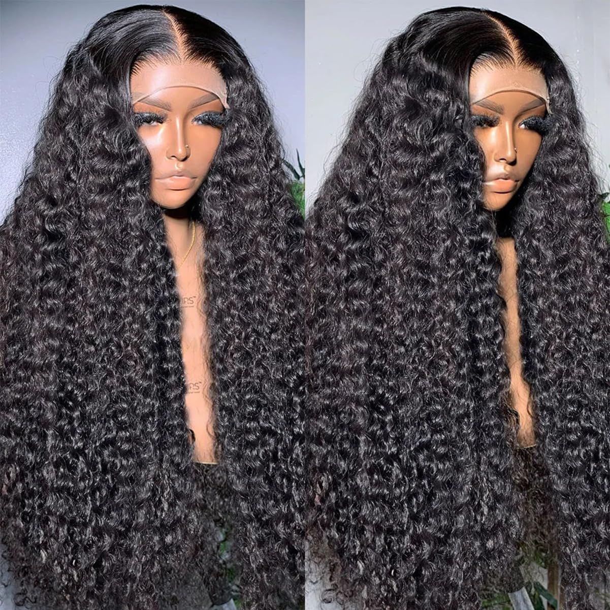Fadaina 13x6 Deep Wave Lace Front Wigs Human Hair 180 Density, 30 Inch Curly Lace Frontal Wig Human Hair Pre Plucked with Baby Hair (30inch, 13x6 Curly Wig)