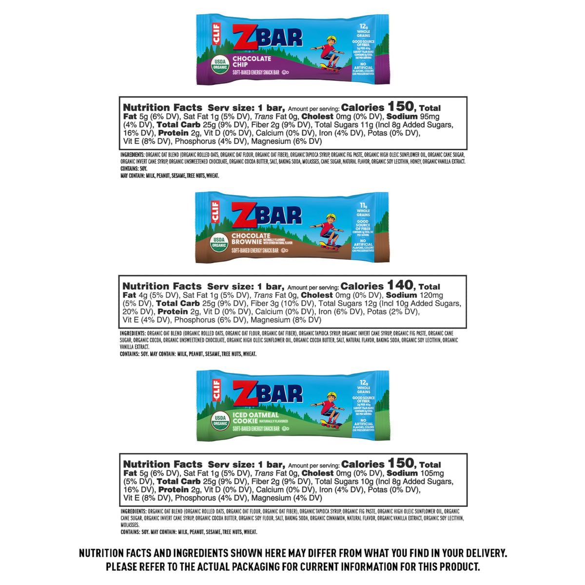 Zbar + Zbar Protein Snack Bars Variety Pack, 6 Flavors, 16ct