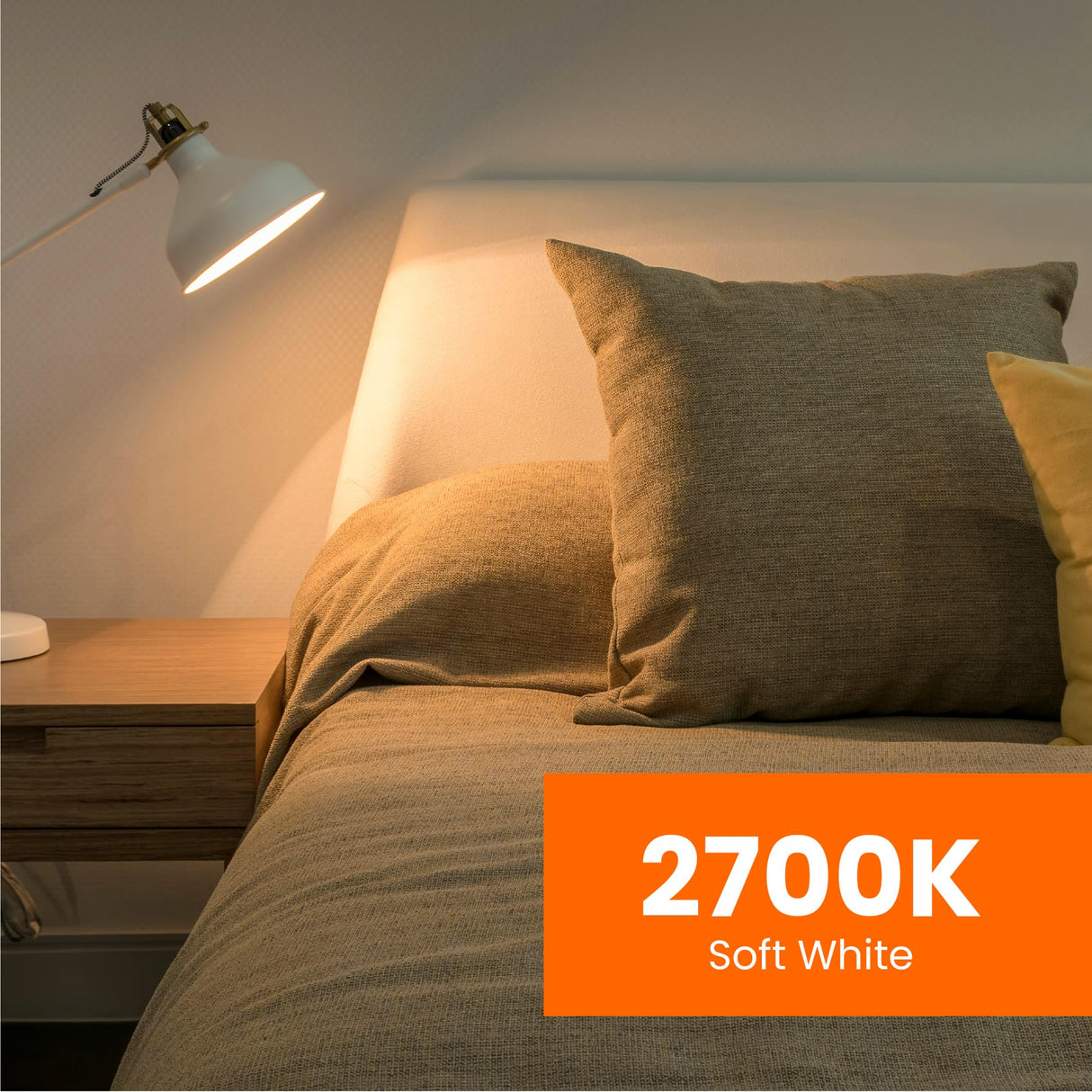 Feit Electric A19 LED Light Bulbs, 60W Equivalent, Dimmable, E26 Standard Base, 90 CRI, 800 Lumens, 2700K Soft White, 120V, 22 Years Lifetime, Damp Rated, 8 Pack, OM60DM/927CA/8