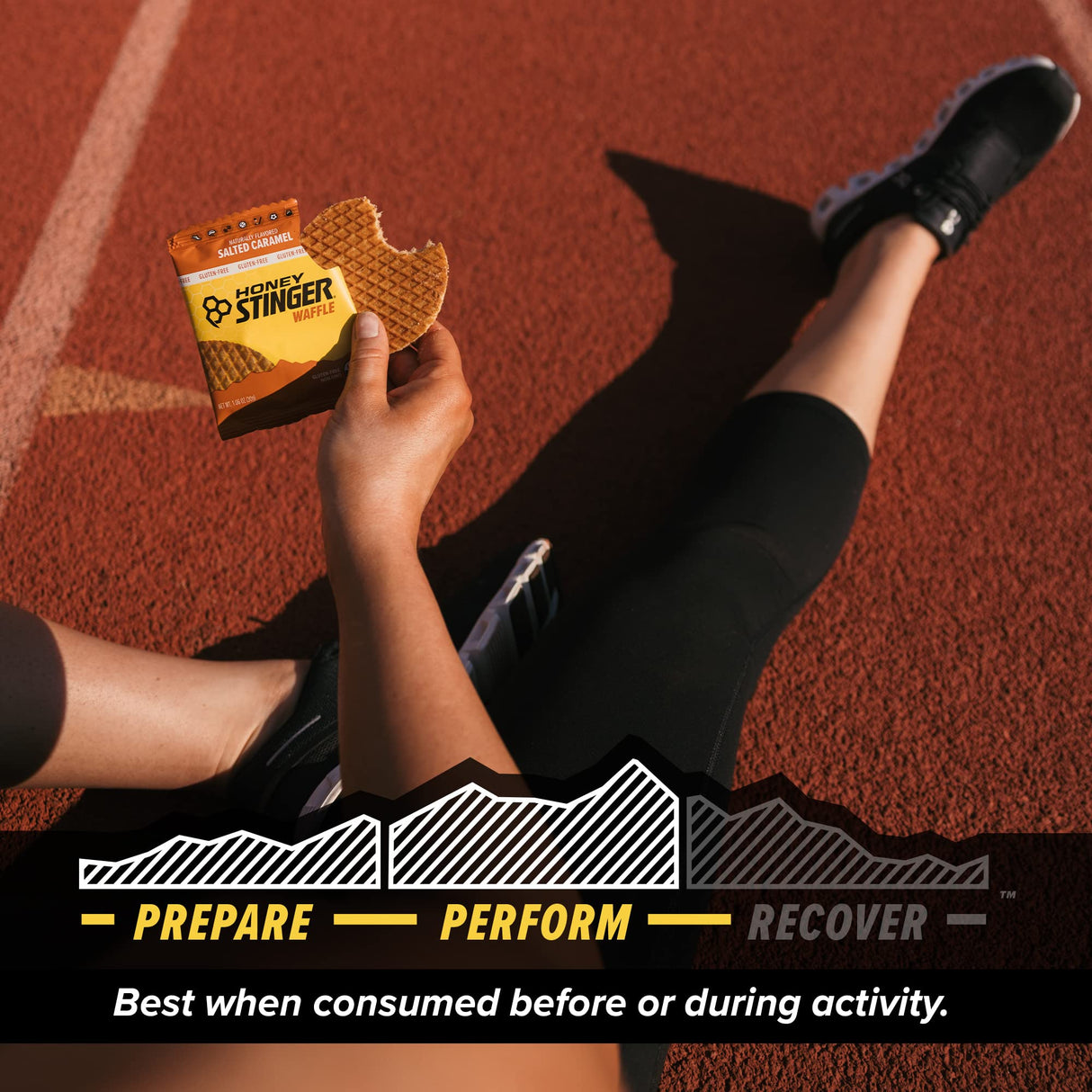 Honey Stinger Organic Gluten Free Salted Caramel Waffle, Energy Stroopwafel for Exercise, Endurance and Performance, Sports Nutrition for Home & Gym, Pre & Post Workout, Box of 16 Waffles, 16.96 Oz