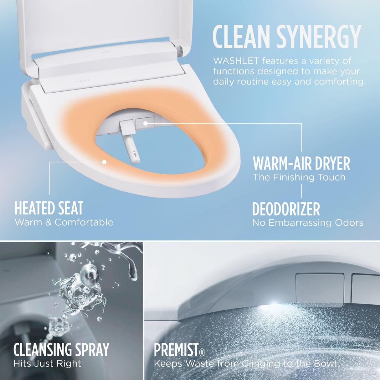 TOTO WASHLET S5 Electronic Bidet Toilet Seat with Instantaneous Water Heating, PREMIST and EWATER+ Wand Cleaning, Elongated, Cotton White - SW3446#01