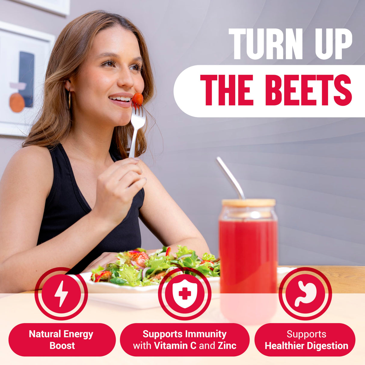 JUCE Reds Organic Superfood Powder - Garden Berry Flavor | Fruit & Veggie Powder for Everyone w/64 Immune Boosting Superfood Plus Probiotics for Gut Health | 20 Servings (230g) | By Terra Kai Organics