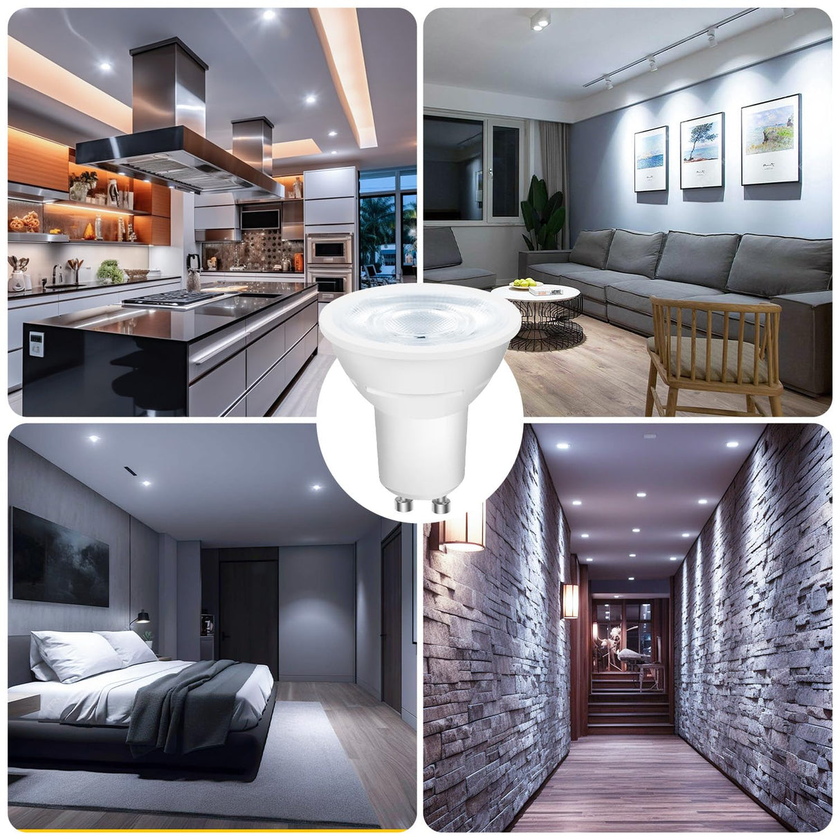 DAYBETTER GU10 LED Light Bulbs, Dimmable GU10 Bulb Replacement for Track Lighting, 5.5w Equivalent 50W, 500 LM Daylight White 5000K, MR16 LED Bulb for Kitchen, Range Hood, Living Room, 12 Pack