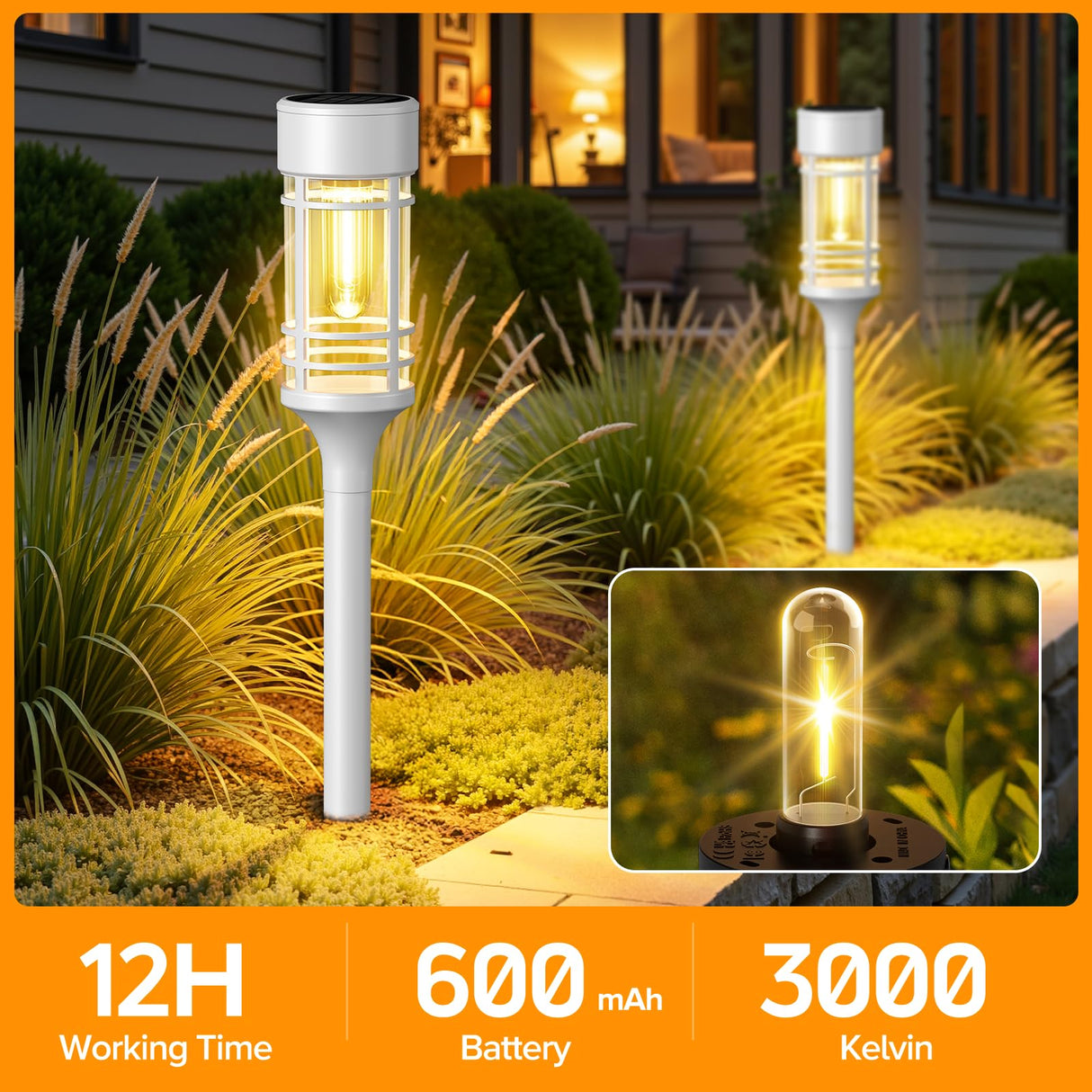 LETMY 6Pack 48 LED Halloween Decorations Outdoor Upgraded Swaying Solar Lights Outdoor, Waterproof Solar Firefly Lights Solar Halloween Lights for Pathway Yard Garden Decorations (Green)