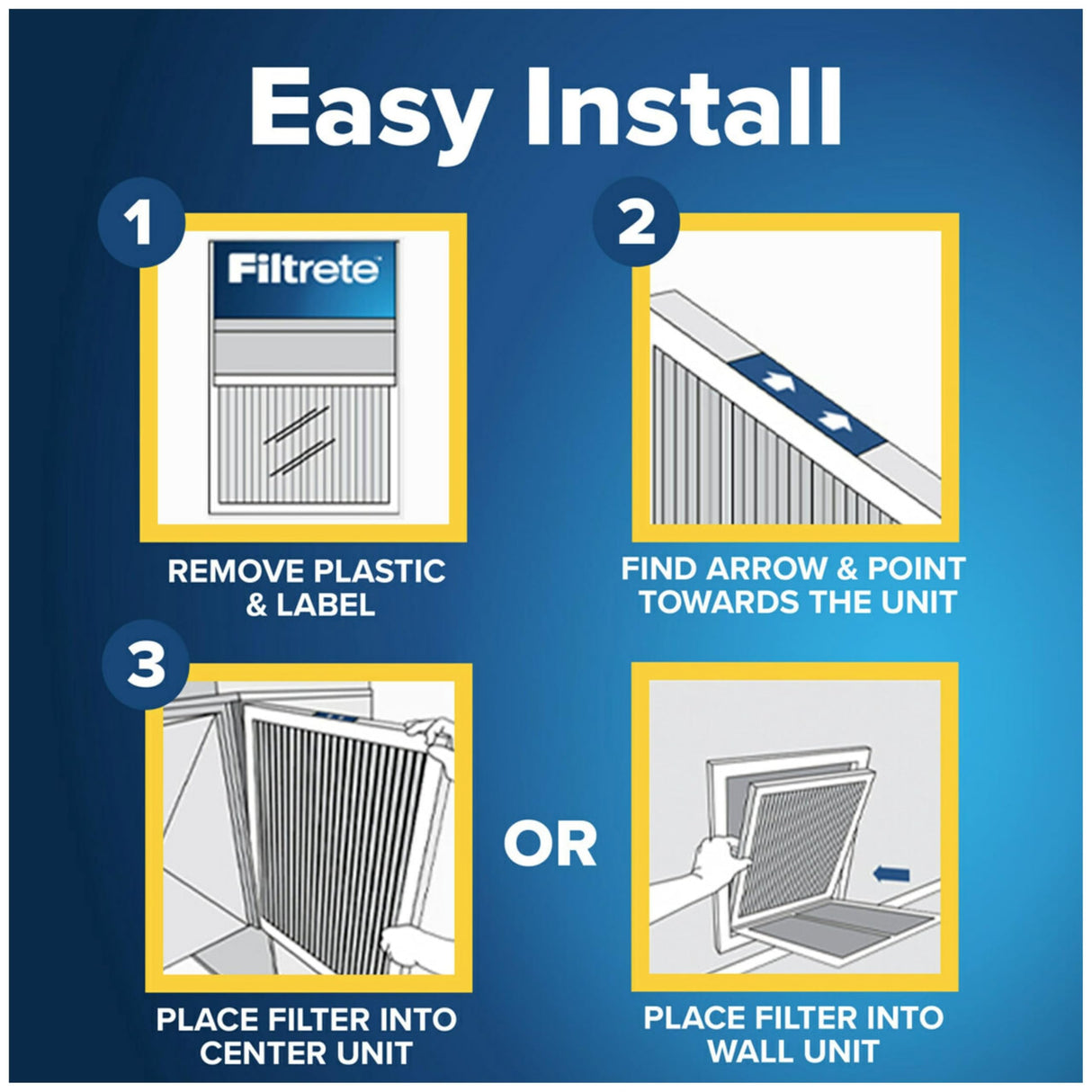 Filtrete 14x25x1 AC Furnace Air Filter, MERV 12, MPR 1500, CERTIFIED asthma & allergy friendly, 3 Month Pleated 1-Inch Electrostatic Air Cleaning Filter, 4-Pack (Actual Size 13.81x24.81x0.78 in)