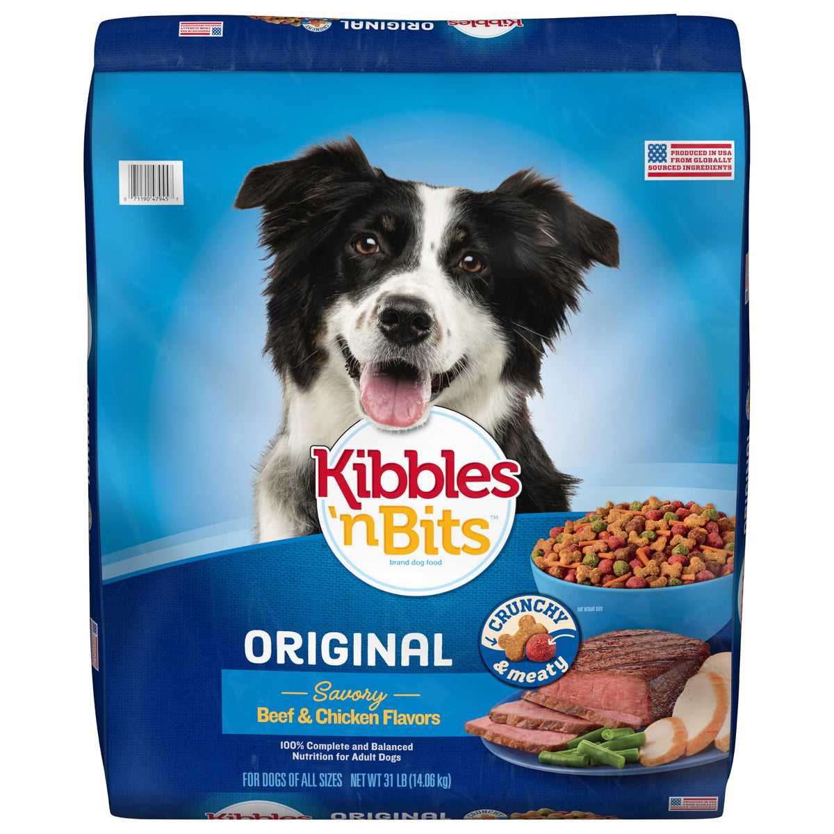 Kibbles 'n Bits Original Savory Beef & Chicken Flavor Dry Dog Food, 31 Pound Bag