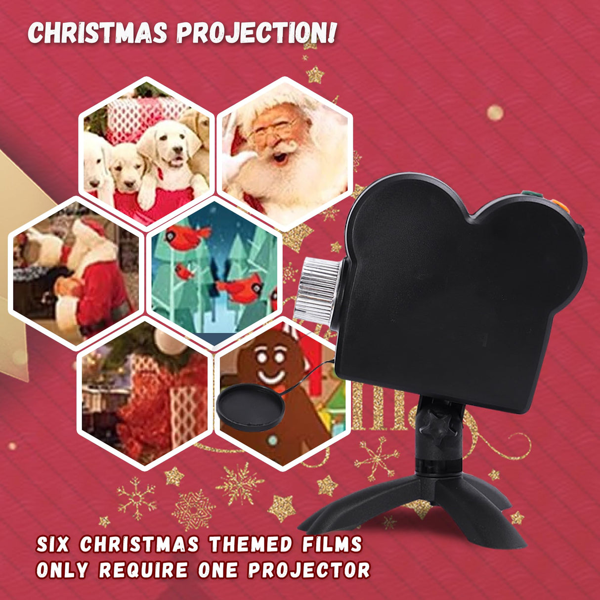 Halloween Window Projector, Outdoor Christmas Projector, Halloween Led Holographic Projection Lamp, 6 Halloween Movies, 6 Christmas Movies, for Window Garden Halloween Christmas Decor