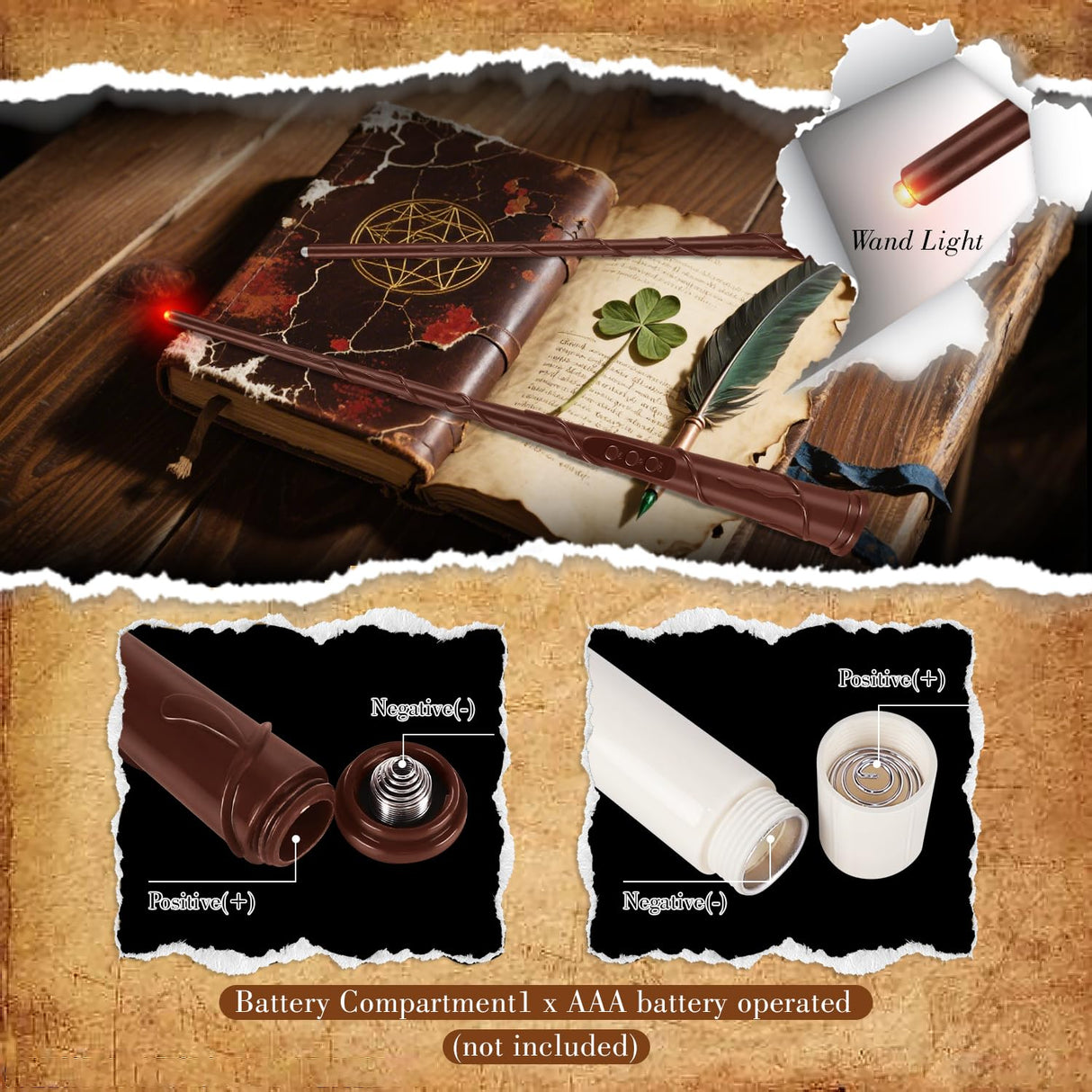 24 Pcs Halloween LED Magic Hanging Floating Candles, Taper Flickering Flameless with 2 Magic Wands - Candle Set for Halloween, Christmas, Weddings, Birthdays & Fantasy Ambiance...