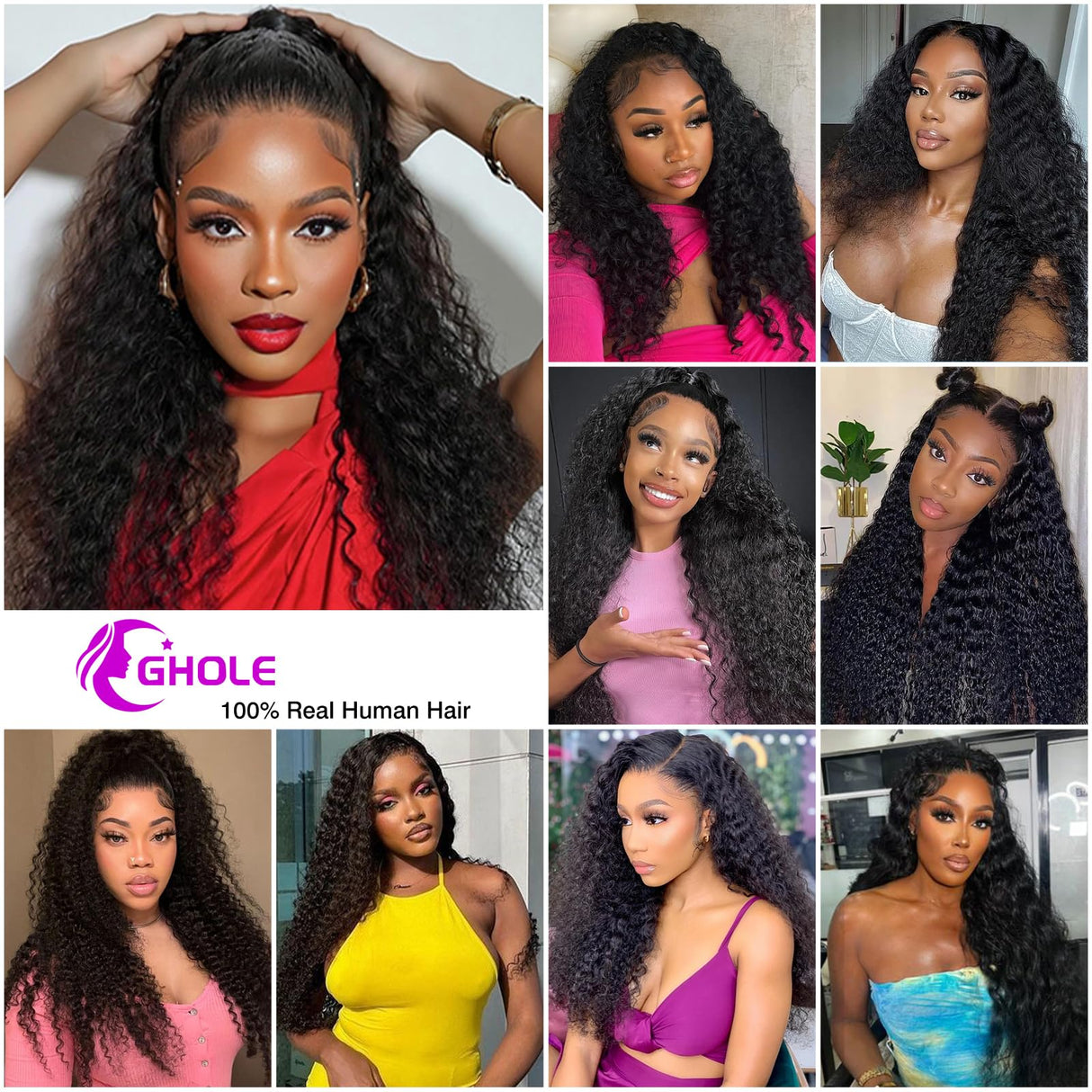 GHOLE 30 Inch 250 Density HD Lace Front Wigs Human Hair 13X6 Deep Wave Lace Front Wigs Human Hair Pre Plucked Deep Wave Wig Curly Human Hair Wig for Women HD Lace Frontal Wig Natural Black