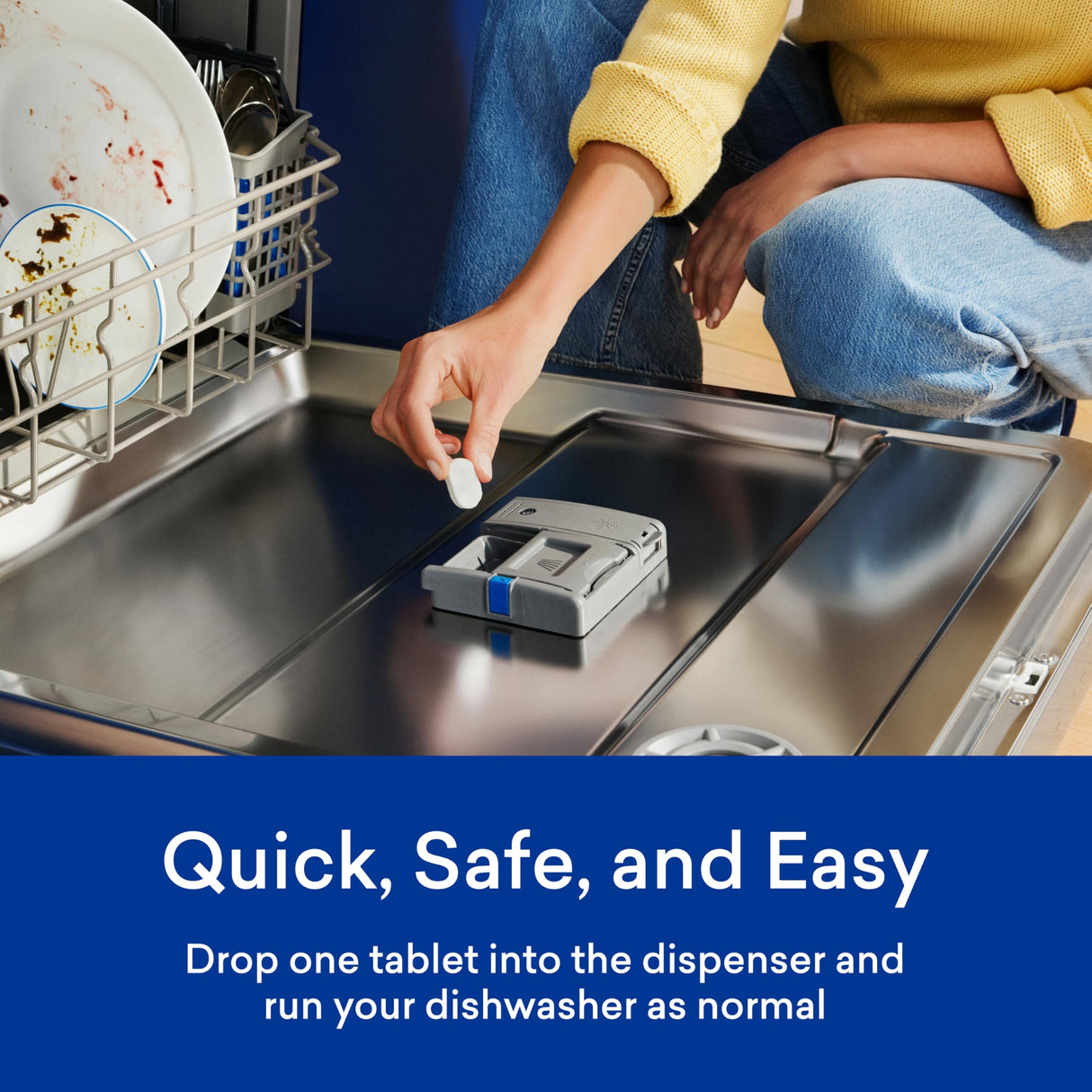 BLUELAND 100% Plastic-Free Dishwasher Detergent Tablets, 60 Count, Unscented Eco Friendly Dishwashing Pods, Natural, Sustainable