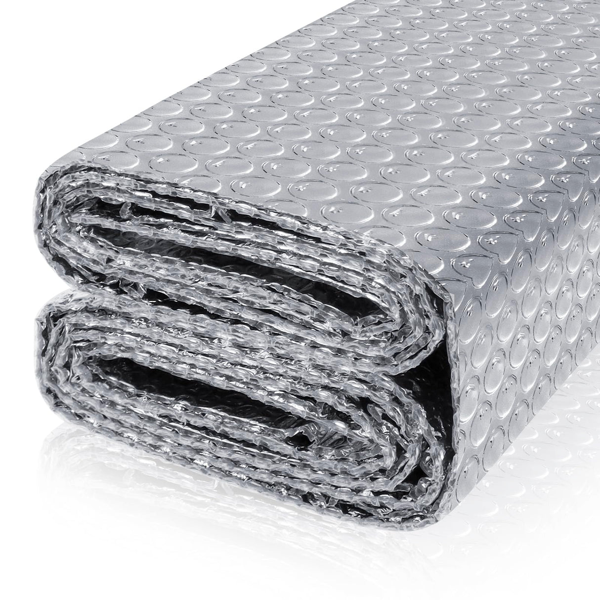 Reflective Bubble Insulation Sheet, Double Side Aluminum Foil Bubble Shield, Aluminum Foil Thermal Insulation Radiant Barrier for Windows, RV, Roof, Garage Door (47IN X 10FT)
