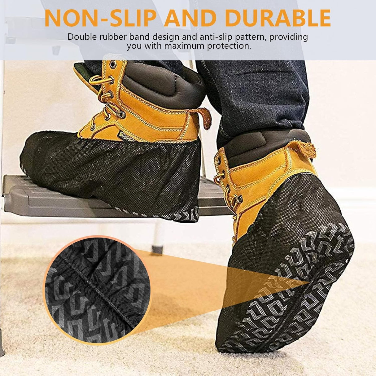 Shoe Covers Disposable, Oversized 200 Pack, Non-Slip for Indoor