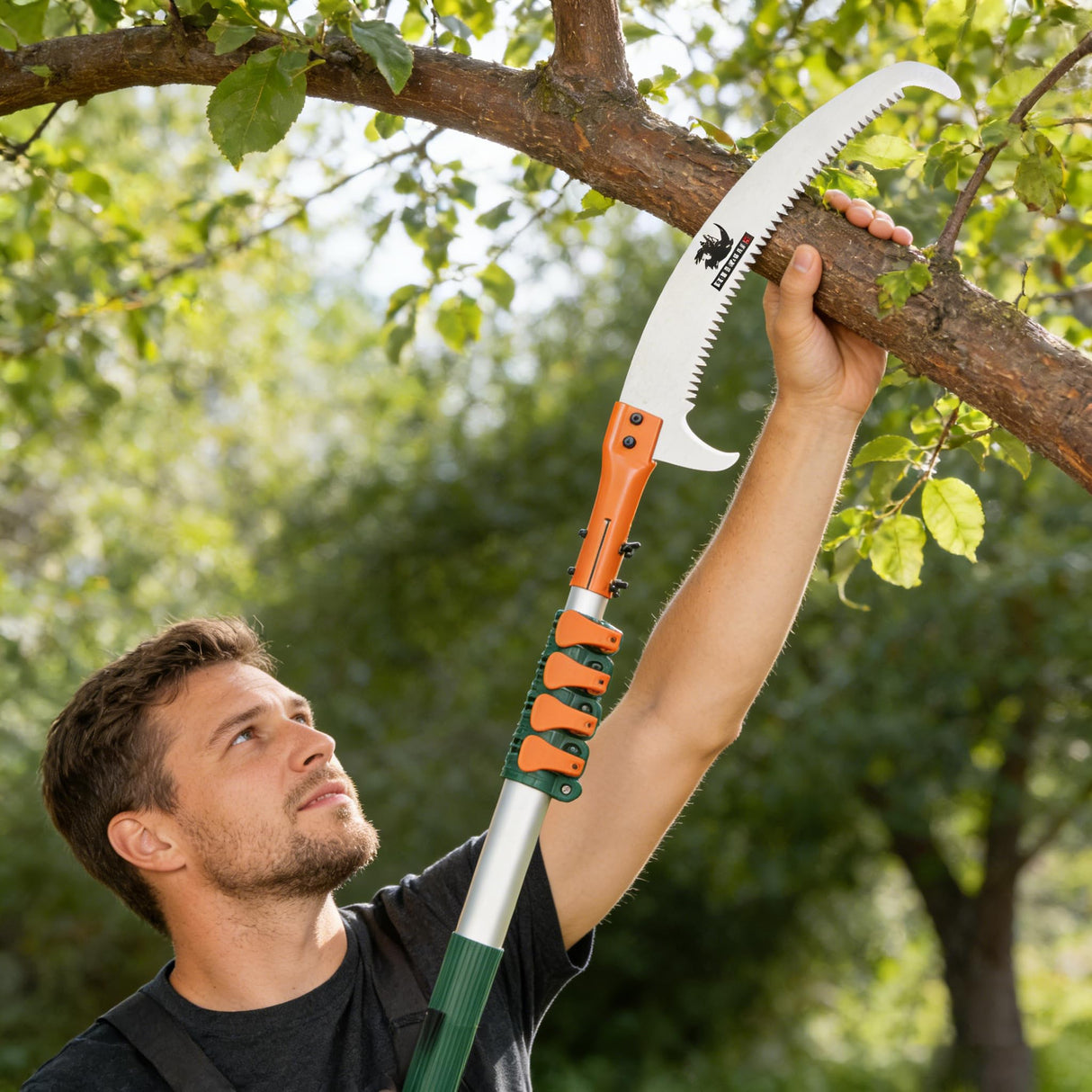 HUNKENR Tree Pruner Pole Saw Manual Extendable Long Tree Pruner Extendable,Pole Pruning Saw 18ft