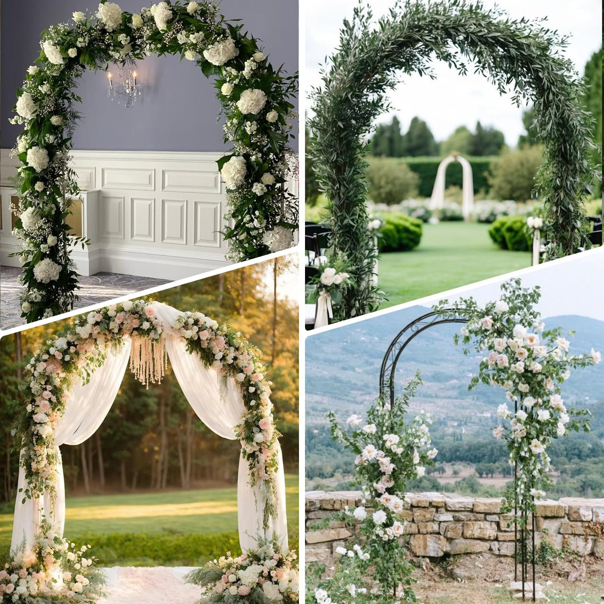100%Metal Sturdy Garden Arch Trellis for Climbing Plants Outdoor 4.6*7.8Ft