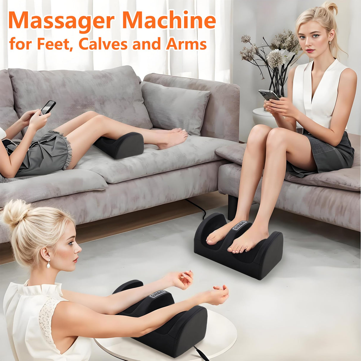 CCHYF Foot and Calf Massager Machine with Heat,Shiatsu Foot Massagers with Massage Roller,Deep Tissue Massager for Plantar Fasciitis,Circulation and Pain Relief,Best Gifts for Mom & Dad(Black)