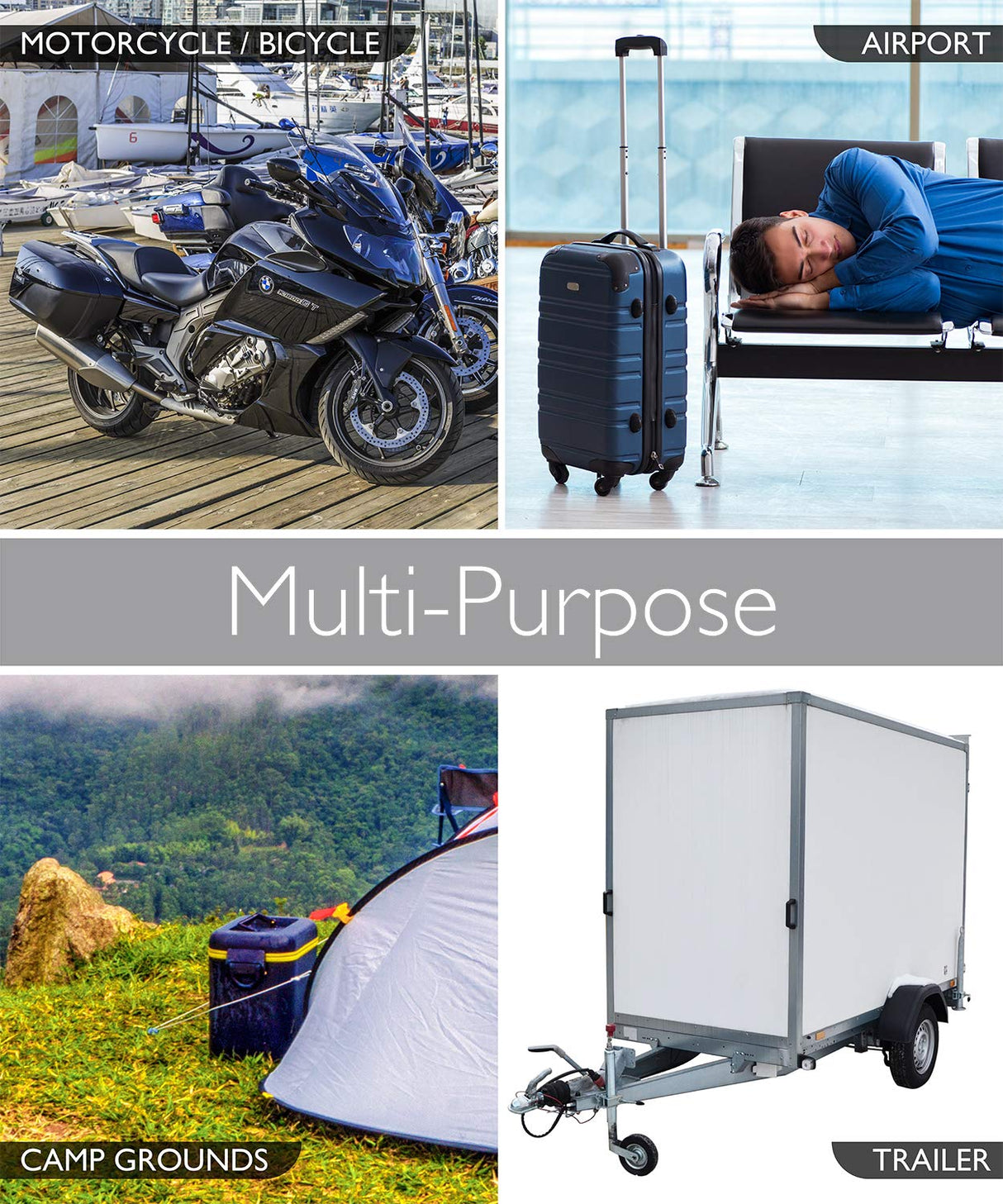 Fosmon 113db Bike Alarm with Remote, Motion Sensor Bicycle SOS Alarm, IP65 Waterproof Anti Theft Alarm System, Wireless Siren for E-Bike, Motorcycle, Scooter, Cart, Trailer